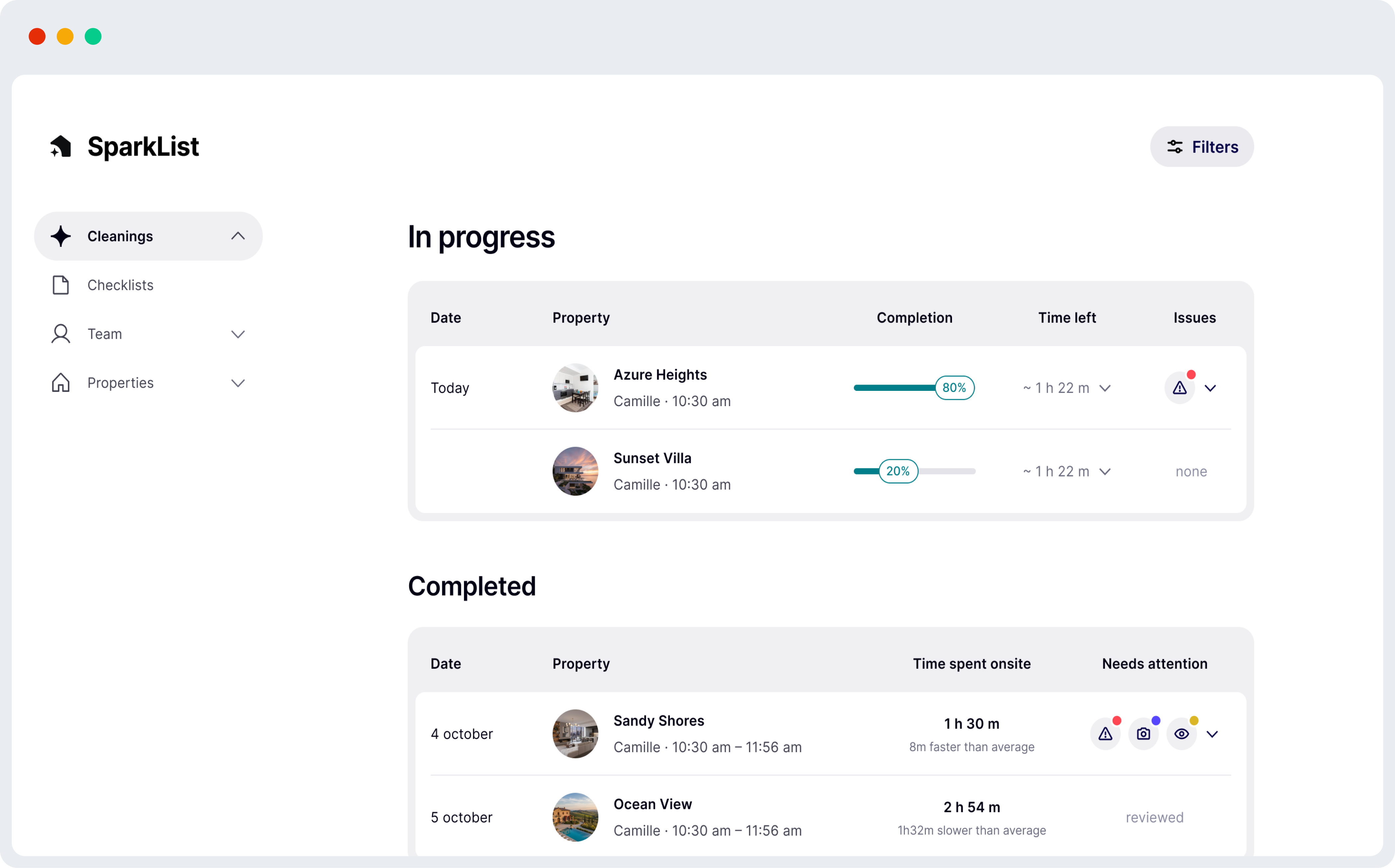 SparkList running on iOS, Android, MacOs and Windows
