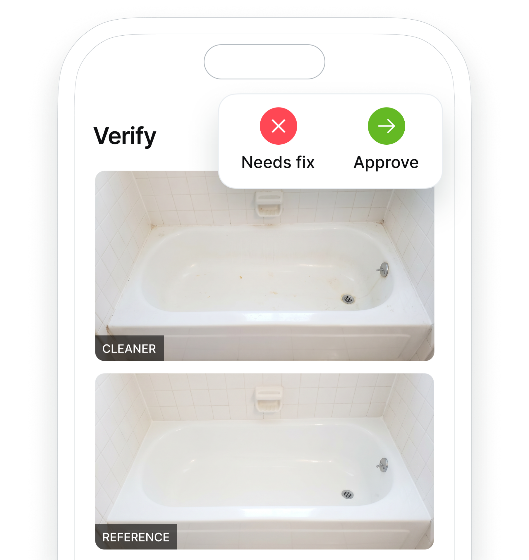 Verify work with proof photos preview